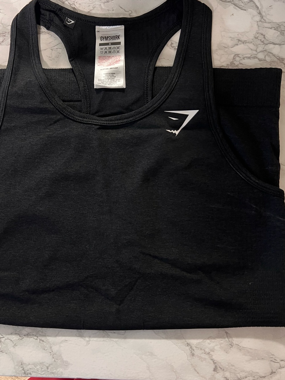Gymshark Black Tank with White Logo